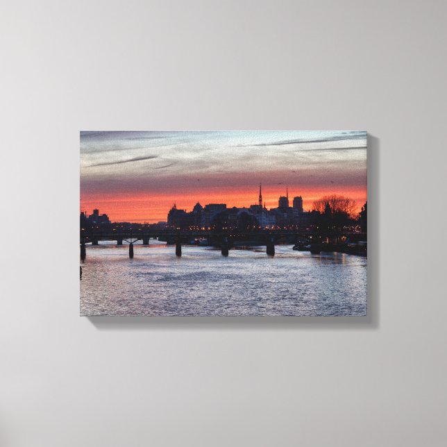 Toile Lever de soleil sur l'île de la Cité et Notre Dame (Recto)
