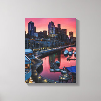 Toile Lever du soleil au quai 66, en bas du port de bell