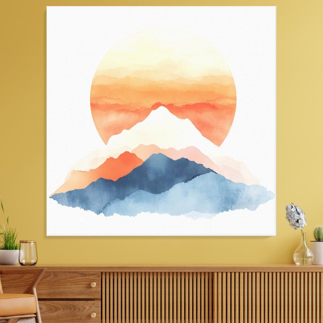 Toile Lever du soleil du pic Abstrait d'or (Insitu(Salon))