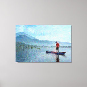 Toile Lever Du Soleil Sur Un Lac Serene