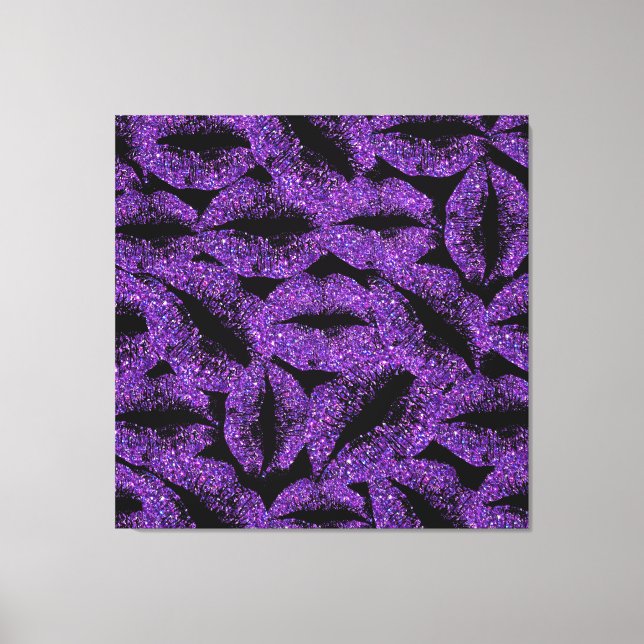 Toile Lèvres à Parties scintillant violette (Recto)