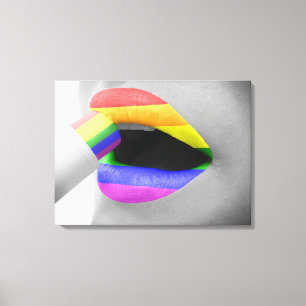 Toile Lèvres arc-en-ciel