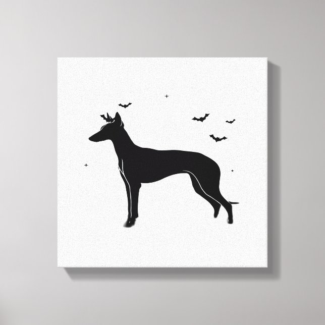 Toile Lévrier Ibizenc Chien � Silhouette de Lune d'Hallo (Recto)