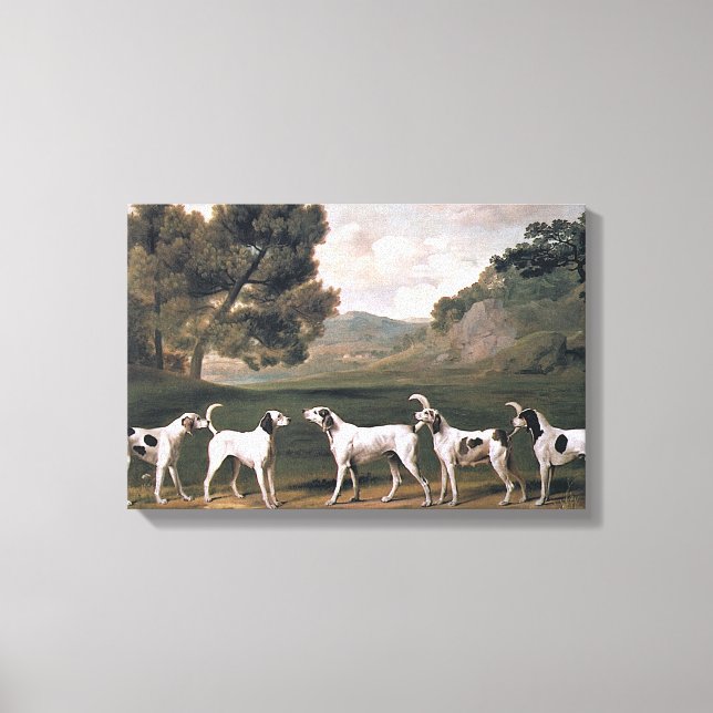 Toile Lévriers anglais dans un paysage rural (de George  (Recto)