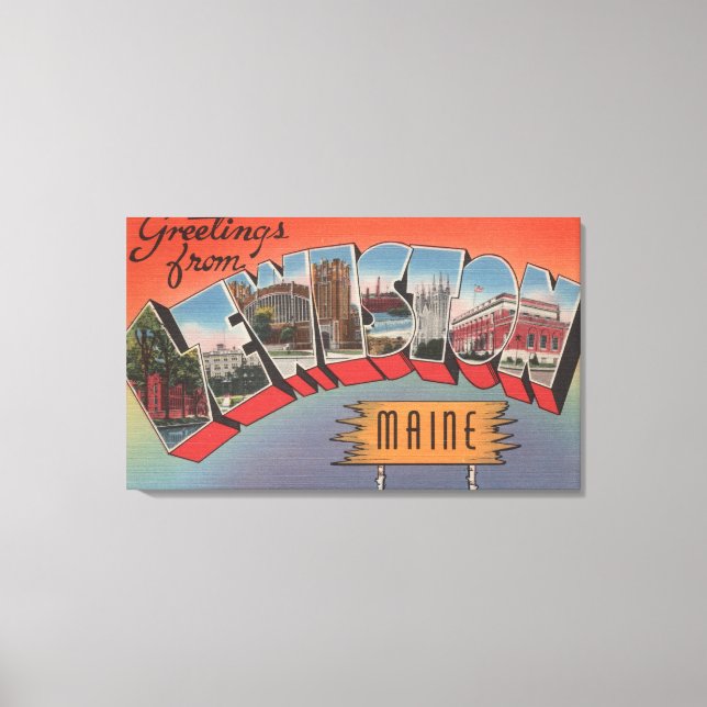 Toile Lewiston, Maine - Scènes de grandes lettres (Recto)