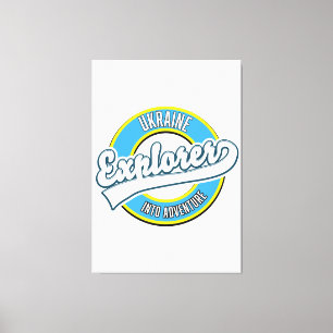Toile L'explorateur ukrainien dans le logo aventure.