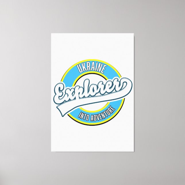 Toile L'explorateur ukrainien dans le logo aventure. (Recto)