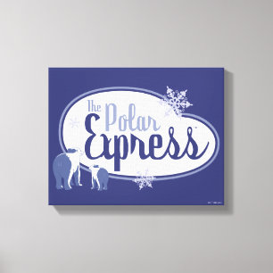 Toile L'Express polaire   Ours polaires Retro Graphisme