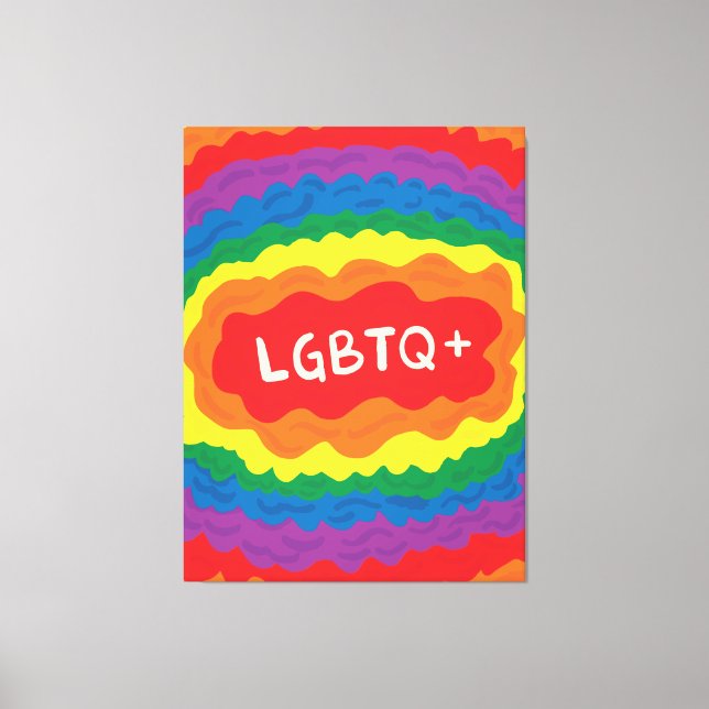 Toile LGBT+pride. queer, couleur arc-en-ciel. (Recto)