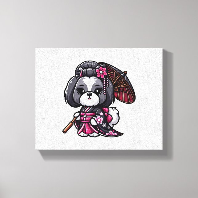 Toile Lhasa Apso Chien Kimono (Recto)