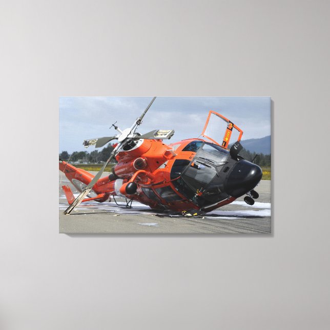 Toile L'hélicoptère Dolphin MH-65 s'est écrasé à l'aérop (Recto)