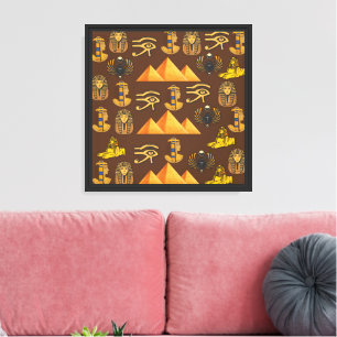 Toile L'héritage du pharaon : motifs antiques égyptiens