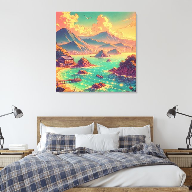 Toile L'heure dorée au bord de la baie (Insitu(Chambre))