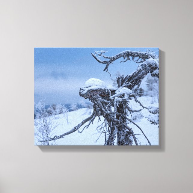 Toile L'hiver alien en bois (Recto)