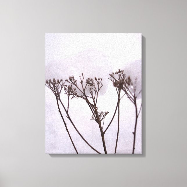 Toile L'hiver, Plantes dans la neige Single (Recto)