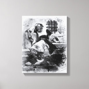 Toile L'homme dans le masque de fer dans sa prison