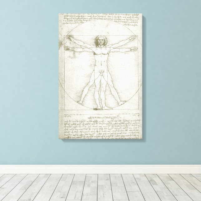 Toile L'Homme de Vitruve de Léonard de Vinci (Insitu (Plancher de Bois))