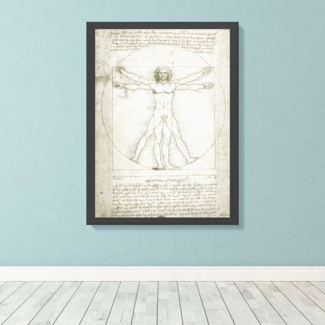 Toile L'Homme de Vitruve de Léonard de Vinci (Insitu (Plancher de Bois))
