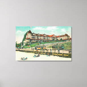 Toile L'hôtel de plage de mer de la plage