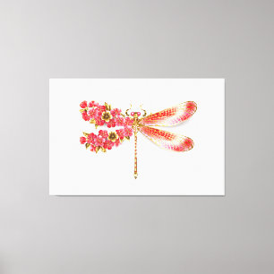 Toile libellule de fleurs avec sakura de bijoux
