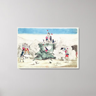 Toile Liberté renversant la statue du plus grand