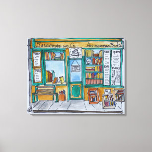 Toile Librairie Shakespeare & Co.   Seine, Paris