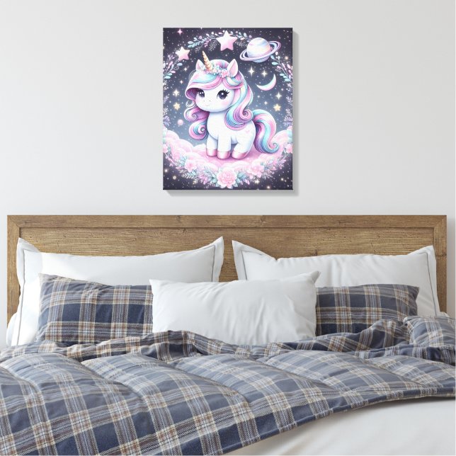 Toile Licorne Arc-en-Ciel Fille Mignonne (Insitu(Chambre))