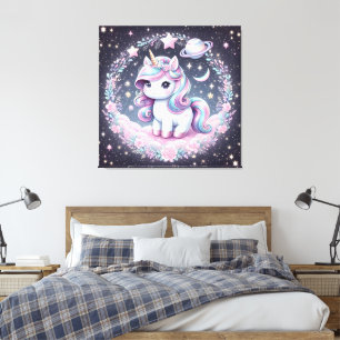Toile Licorne Arc-en-Ciel Fille Mignonne