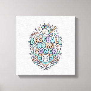 Toile Licorne Baseball Corne Puissance Kawaii Conception