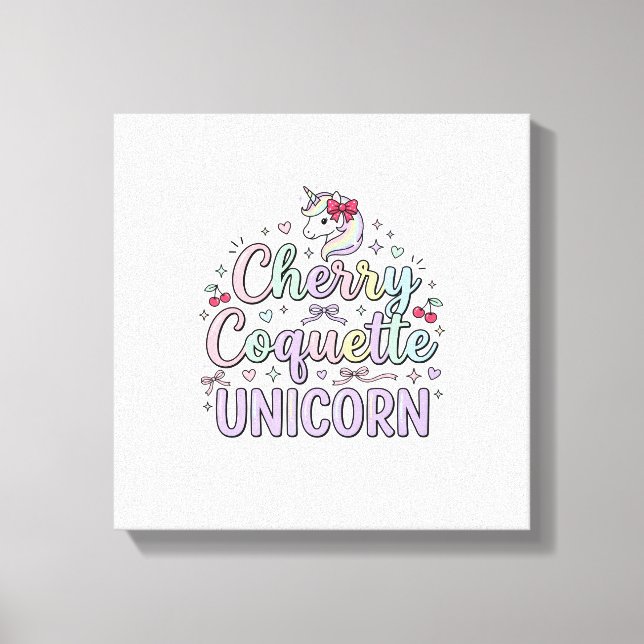 Toile Licorne Cherry Coquette Licorne Original Zazzle De (Recto)