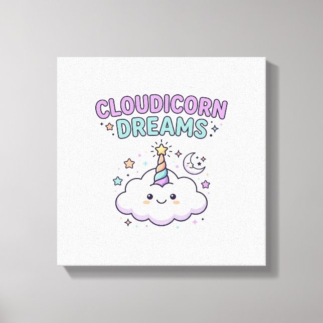 Toile Licorne Cloudicorn Rêves Tendance Graphique Tee De (Recto)
