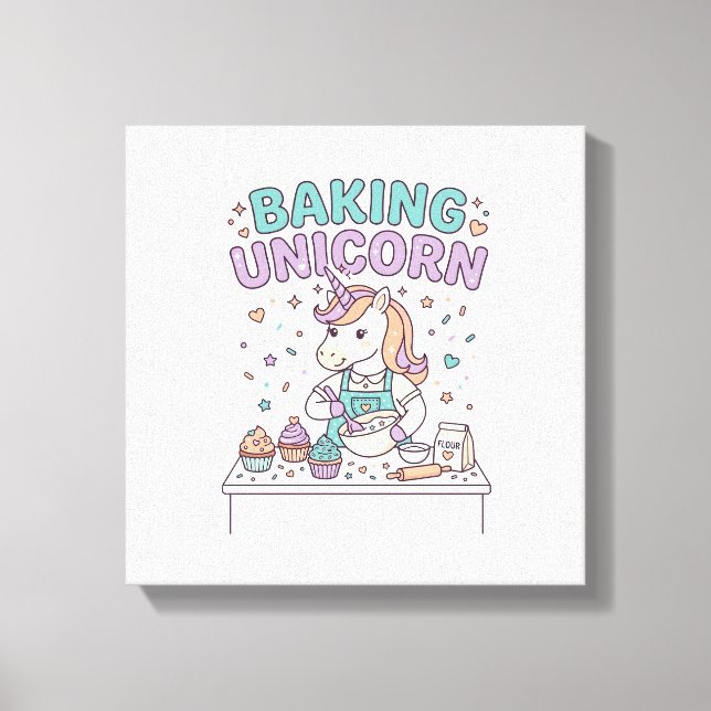 Toile Licorne Cuisson Licorne Produit Tendance Graphique (Recto)