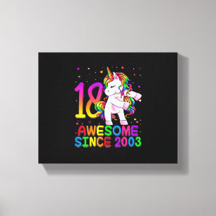 Toile Licorne de 18 ans faisant le flossing pour fille d