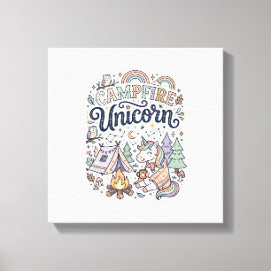 Toile Licorne Feu de camp Licorne Autocollant vectoriel