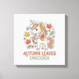 Toile Licorne Feuilles D'automne Licorne Graphisme Merch