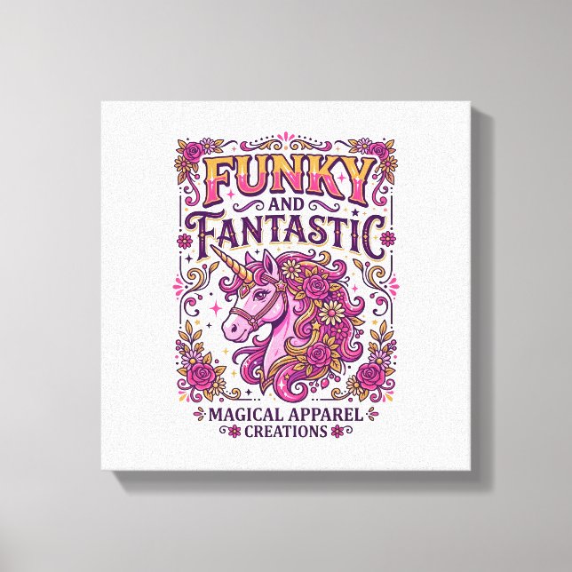 Toile Licorne funky et fantastique design stylé Zazzle_ (Recto)