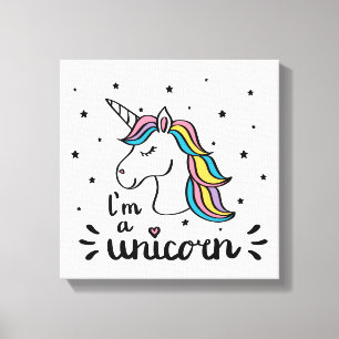 Toile Licorne   je suis une licorne