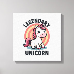 Toile Licorne Légendaire Vintage Retro Dessin Vectoriel 