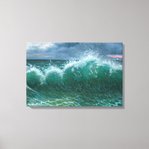 Toile Licornes dans les vagues