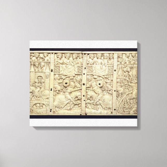 Toile Lid d'un cercueil représentant un tournoi (Recto)