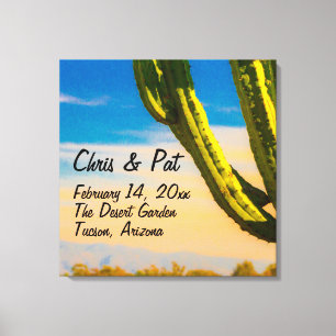 Toile Lieu de mariage avec cactus Saguaro du désert