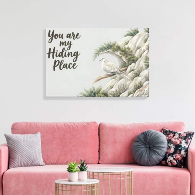 Toile Lieu de refuge - Psaume 32:7 (Insitu(Salon))