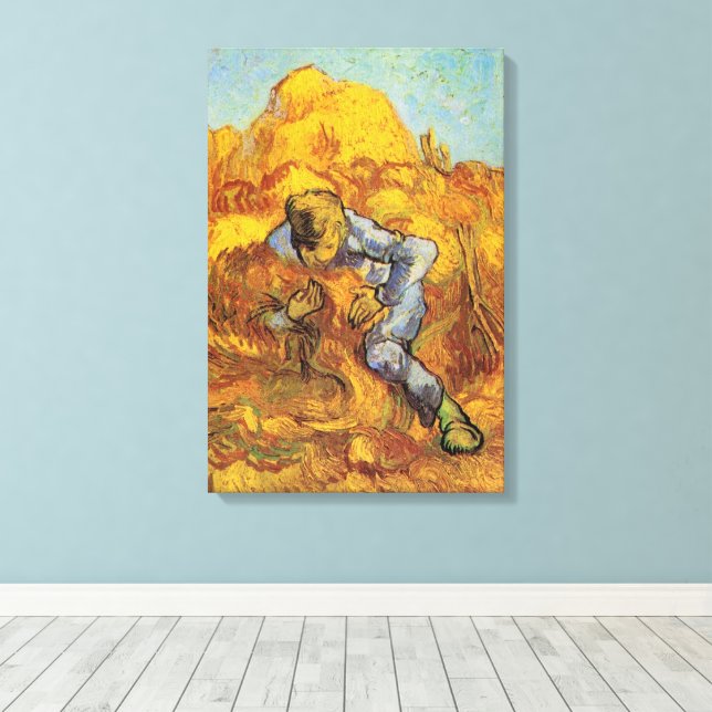 Toile Lieuse de gerbes (d'après Millet) par Vincent van  (Insitu (Plancher de Bois))