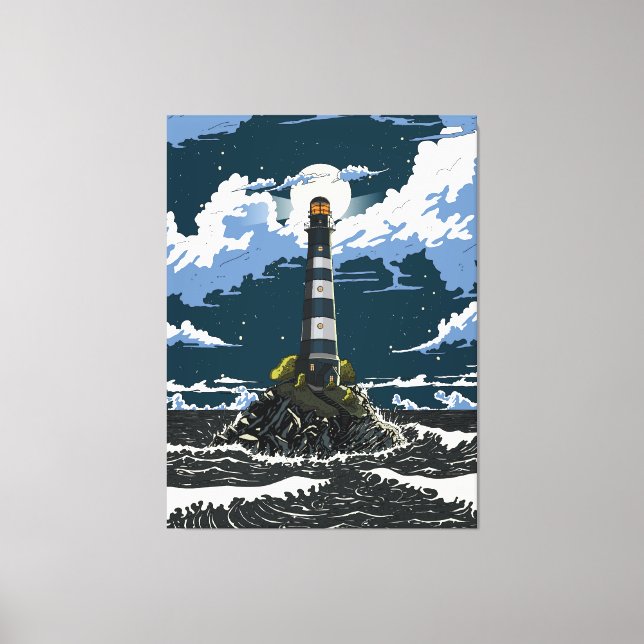Toile Lighthouse At Night (Recto)