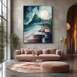 Toile Ligne aérienne géométrique Abstraite de Rio de Jan