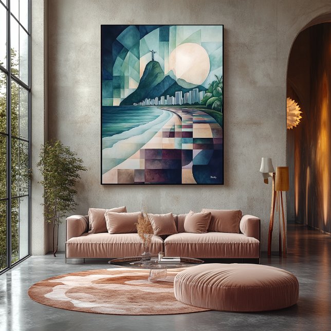 Toile Ligne aérienne géométrique Abstraite de Rio de Jan (Créateur téléchargé)