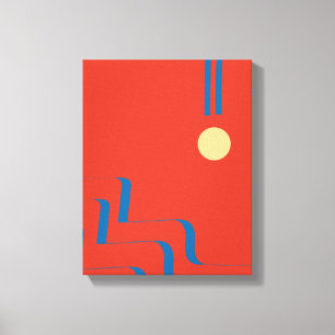 Toile Ligne bleue du milieu du siècle, Art des lignes, A