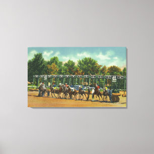 Toile Ligne de départ vue de voie de course de Saratoga