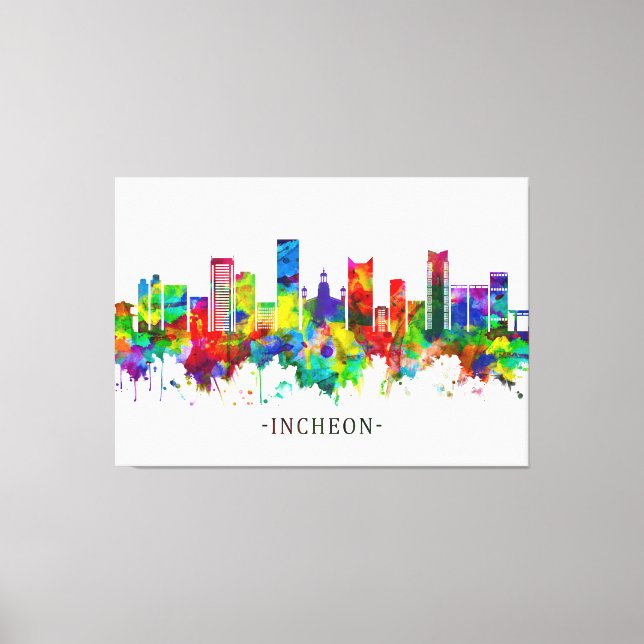 Toile Ligne Skyline d'Incheon Corée du Sud (Recto)