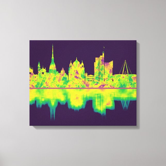 Toile Ligne Skyline Turin Italie (Recto)